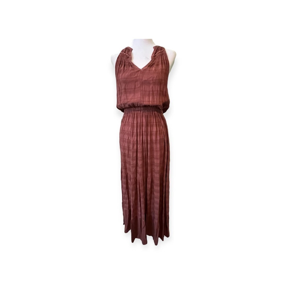 Vantage Self Contrast USA Cabana Maroon Content Cotton Maxi Dress S​